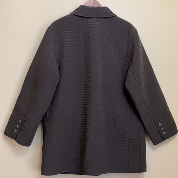 Hilary Radley || Brown Quilted Snap Collar Boxy Pocket Coat Jacket Small - Picture 10 of 17
